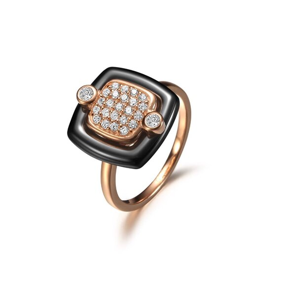 Elegant Sterling Silver and Ceramic Ring - Picture 4 of 4